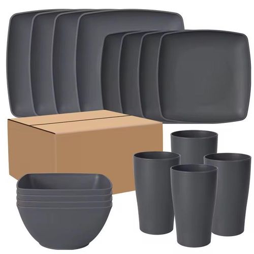 product_image_name-Kirikou-Vaisselle en Paille de Blé & Plastique, Pack 16 Pièces -5