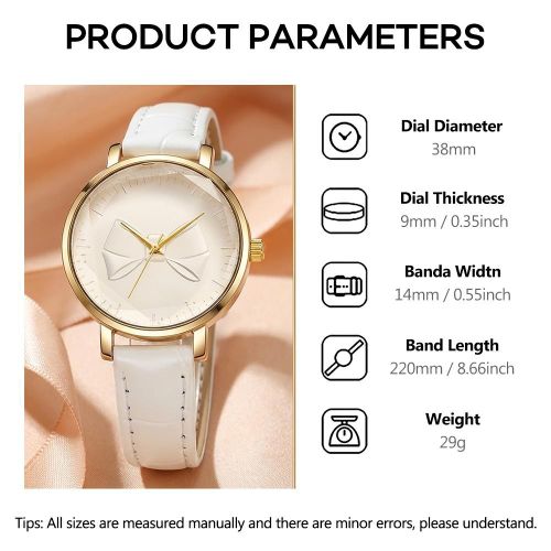 ARHANORY Ensemble 5 pièces montre à nœud et bijoux perles pour femme montre à quartz - Blanc - image 2