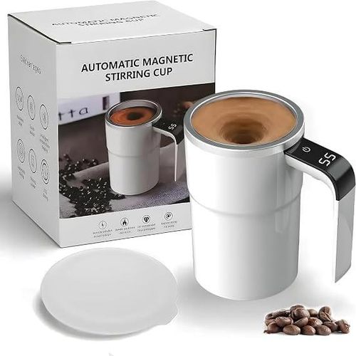 Generic Tasse à Mélange Magnétique Automatique – Blanche & Argentée