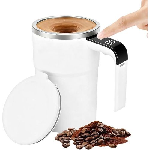 Generic Tasse à Mélange Magnétique Automatique – Blanche & Argentée - image 2