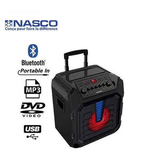 Nasco Enceinte bluetooth portable H-30 - USB ,Radio FM ,AUX, MIC - 30 W -  Noir - Prix pas cher
