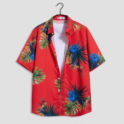 product_image_name-Generic-Ensemble Homme Imprimé Palmier Tropical Chemise et Short Décontracté-1