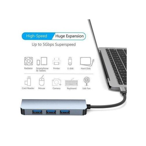 Generic Hub -Type-C 3.0 USB - HDMI Adaptateur-argent gris - image 5