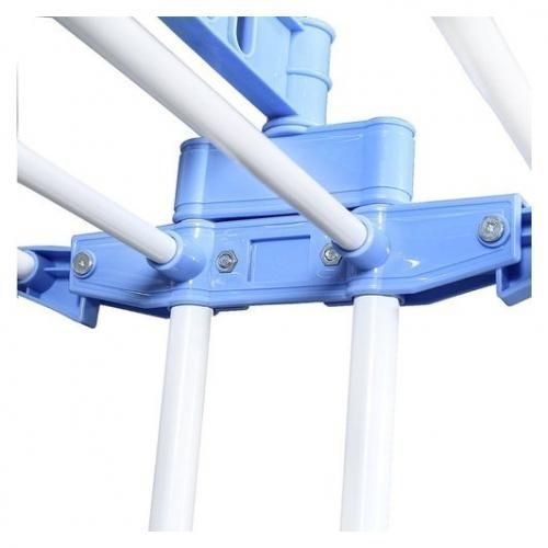 product_image_name-Generic-Séchoir à Linge Pliable - 3 Niveaux Réglables - Grande Capacité Avec Roues - Bleu-4