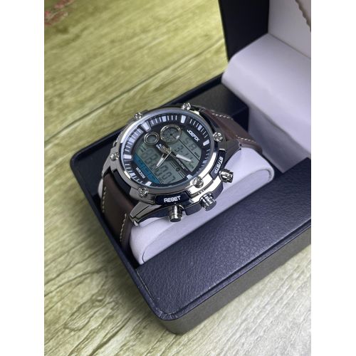 product_image_name-Joefox-Montre Dual Analogique Et Numérique Fond Noir - Marron-1
