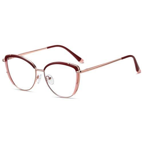 product_image_name-Fashion-Monture De Lunettes Pour Ordinateur Pour Femmes En Métal À Coloris Patchwork-2