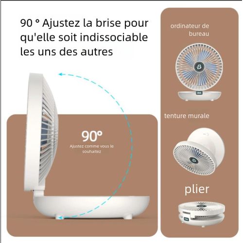 product_image_name-Generic-Ventilateur de bureau rechargeable Ventilateur domestique Ventilateur de camping Ventilateur portable mural Ventilateur de bureau 2 en 1 pliable -3