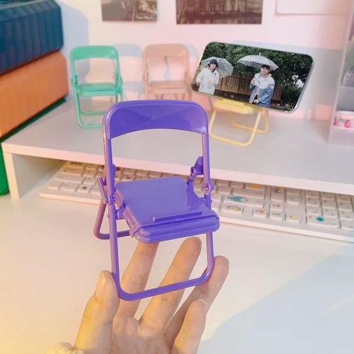 Mode 1 Mini support de téléphone portable violet en forme de chaise , Support de téléphone
