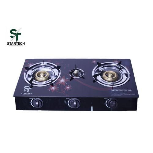 STARTECH Cuisinière à Gaz - Réchaud 3 Feux Vitrée
