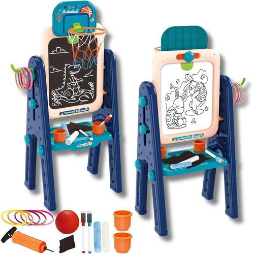 product_image_name-Generic-Chevalet d'art double face 4 en 1 pour tout-petits avec tableau blanc magnétique, tableau noir, panier de basket et jeu de lancer d'anneaux – Chevalet multifonctionnel avec accessoires de dessin pour les 3 ans et plus-5