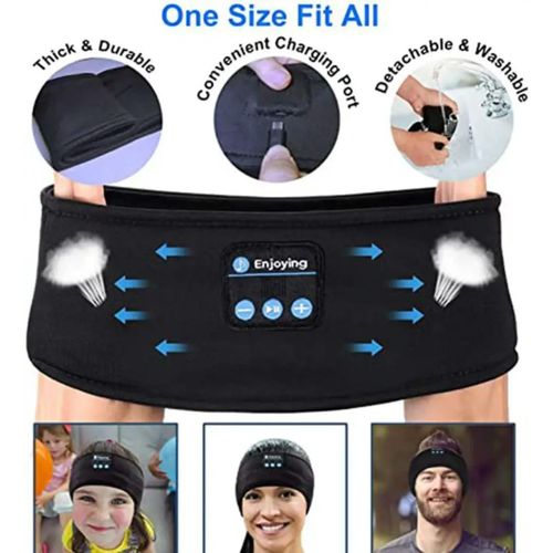 Generic Bandeau Audio Bluetooth Sans Fil Rechargeable Taille Unique - image 2