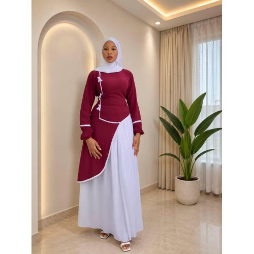 Mode Robe Longue Élégance Bicolore – Chic & Moderne