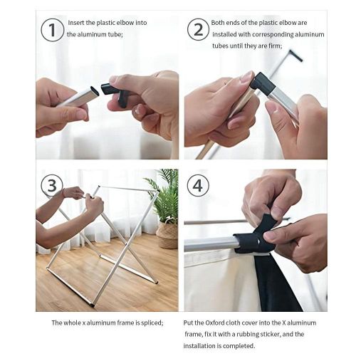 Generic Panier à Linge Pliable Multi-Compartiments - image 3