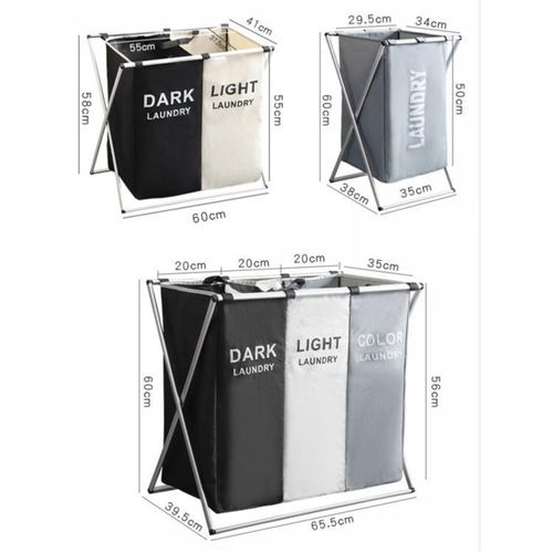 Generic Panier à Linge Pliable Multi-Compartiments - image 5