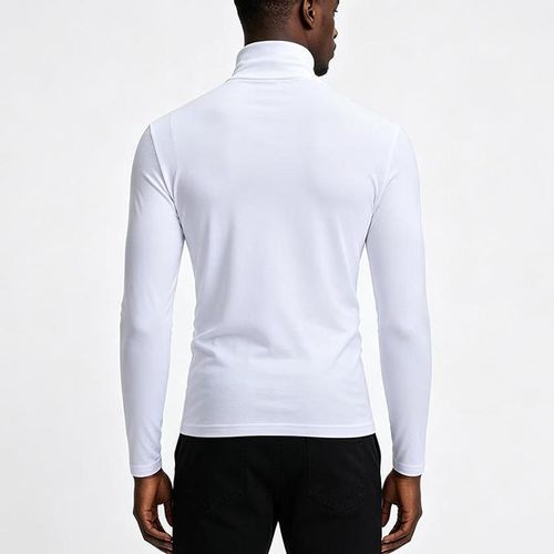 VEOUNDK Pull Homme Col Roulé Blanc, Slim Fit, Tissu Polyester Confortable - image 4