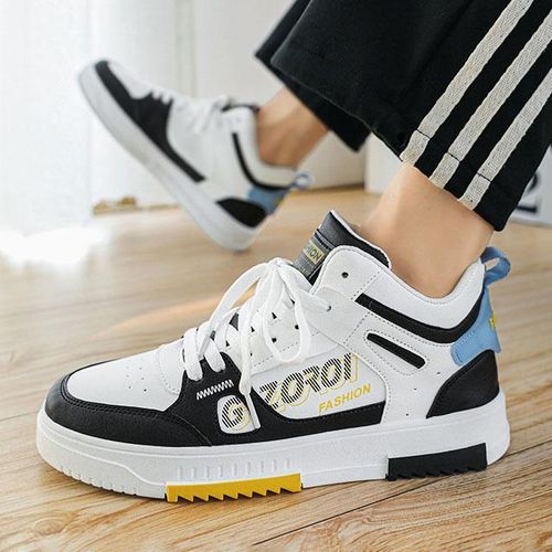 product_image_name-Fashion-Chaussures de sport blanches montantes pour hommes, confortables et décontractées-4