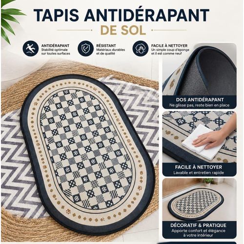 Generic Tapis Antidérapant de Sol Décoratif – Lavable et Facile à Nettoyer