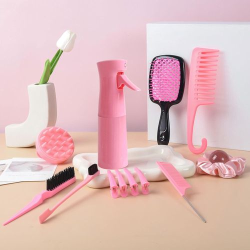 product_image_name-Generic-12pcs Ensemble de peignes de coiffure,kit d'outils de coiffage,convient à tous les types de cheveux-2