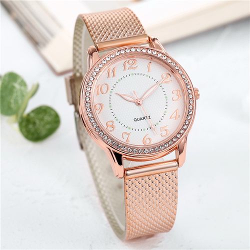 product_image_name-Fashion-Montre A Quartz Pour Femme - 21-Rose Gold/blanc-2
