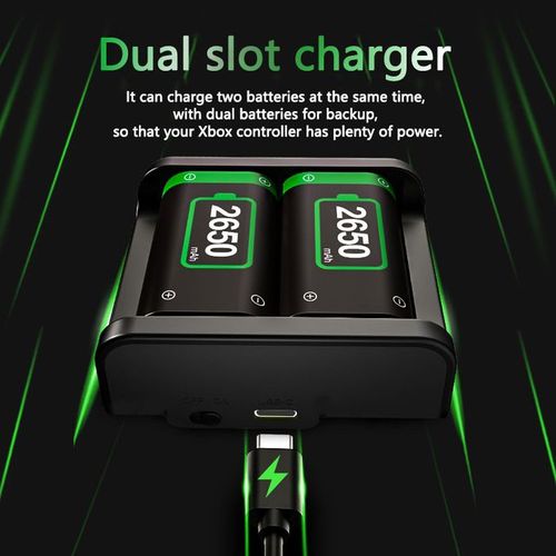 Double chargeur rapide + 2 batteries pour manette xbox series s