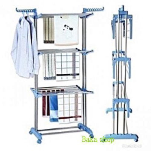 product_image_name-Generic-Séchoir à Linge 3 Niveau Avec Roues-bleu-1