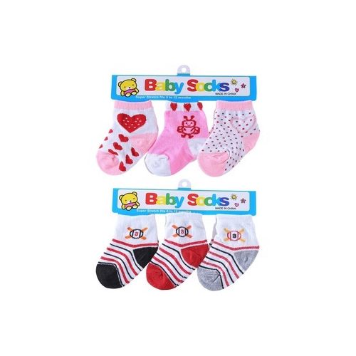 Fashion Chaussettes Bébé (3 Paires) Antidérapant Bébé Fille Et Garçon -  Prix pas cher