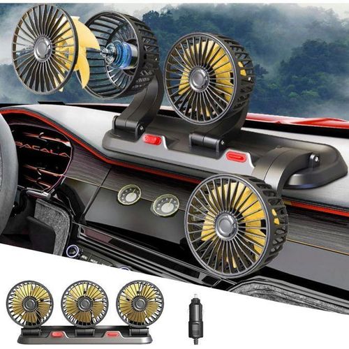 Generic SUPER Ventilateur De Refroidissement De Voiture, 3 Tête NJ - image 2