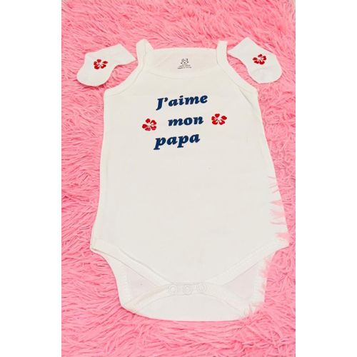 product_image_name-Fashion-Ensemble Body Bébé Personnalisé + Chausson, 100% coton, coupe ajustée-1
