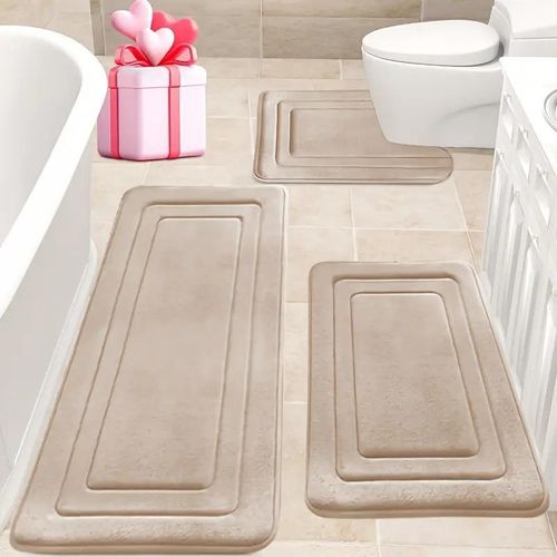 product_image_name-Generic-Tapis de salle de bain en mousse à mémoire de forme 3 pièces, tapis épais super absorbant et doux (40*60+50*80+50*60)-2