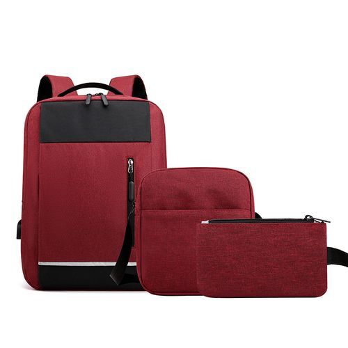 Fashion Sac à Dos Avec Port USB-Rouge & Noir - Prix pas cher