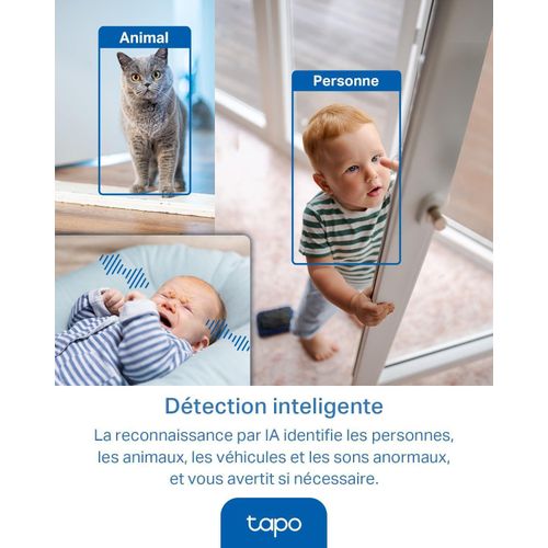 tapo  Camera Interieur 2K+ WiFi 360° Vision Nocturne Couleur Améliorée,C220 - image 3