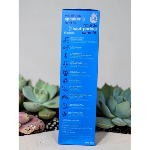 Generic Gourde Bleue Haut-Parleur Bluetooth TAL – Hydratation & Musique - image 5