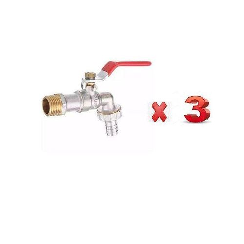 Generic Lot De 03 Robinets De Cuisine - Lavabo 15 Mm- Argent