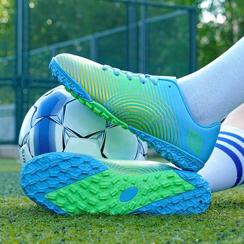 Chaussures de Football Garçon Chaussures de Football Enfants Chaussure Foot  Crampons Chaussures d'Entraînement de Football,blanc