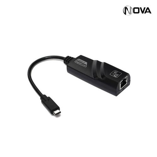 Generic Adaptateur Ethernet USB-C / RJ45 - Noir - Prix pas cher