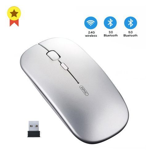 Generic 1 Pc Ergonomique Rechargeable Silencieux Sans Fil Ordinateur Souris  Bluetooth Argent - Prix pas cher