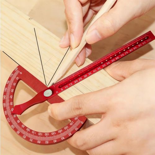 Generic High Precision Adjustable Woodworking Protractor, Multi-Functional DIY Angle Marking Ruler - image 2