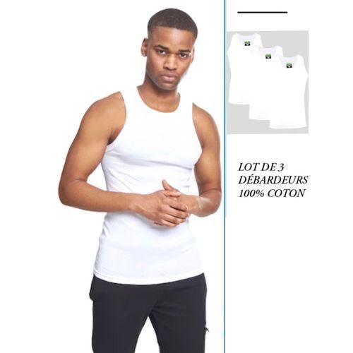 Generic Lot De 3 Débardeurs Homme - Blanc - Prix pas cher