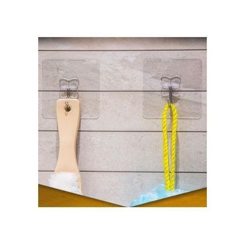 Generic Crochet Mural Auto-adhésif - 6x6cm -10 Pièces - Transparent - image 4