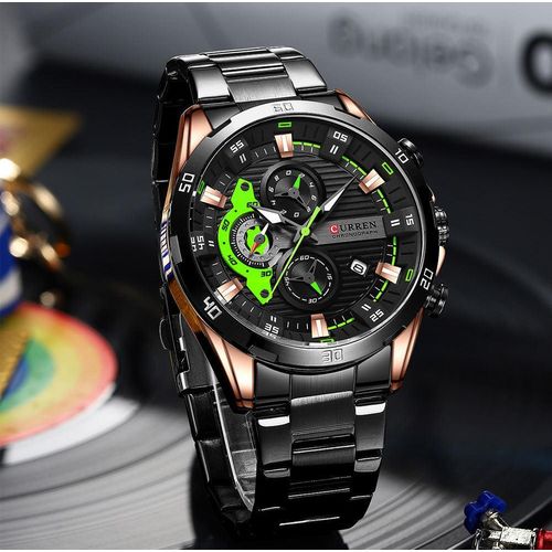 Curren Montre Homme De Luxe En Acier Noir