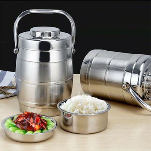 Generic Lunch Box Rangement De Nourriture Isotherme 3.2L Inox - Gris