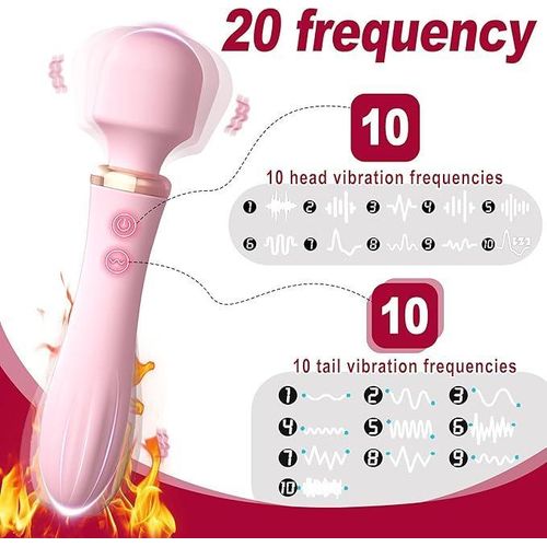 product_image_name-Generic-3-in-1 Heating Vibrator  Wand Massage Toy for Female  10 speed Dual Stimulation Vibrator with Lingerie Free Gift-5