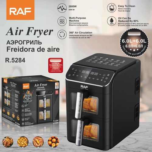 product_image_name-RAF-Friteuse à Air Double Panier (Dual Zone) - R.5280 - 12L (6L+6L) - 2800W-1