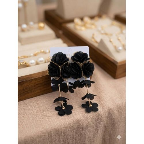 product_image_name-Fashion-Boucles d'Oreilles "Cascade de Fleurs Royales" - Pétales Satinés-1