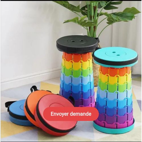 Generic Tabouret portable pliable Avec coussin - tabouret télescopique repliable robuste - image 6