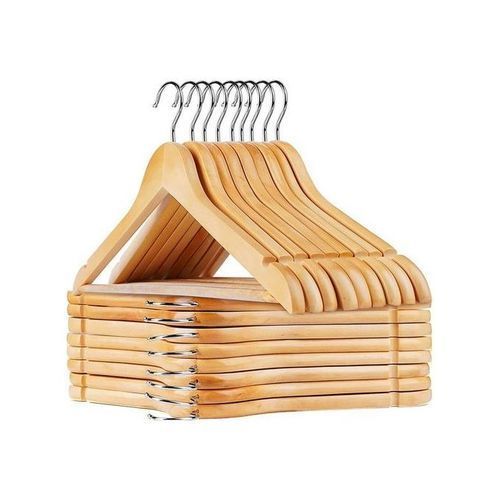 Generic Lot de 03 Cintres En Bois - Marron - image 2