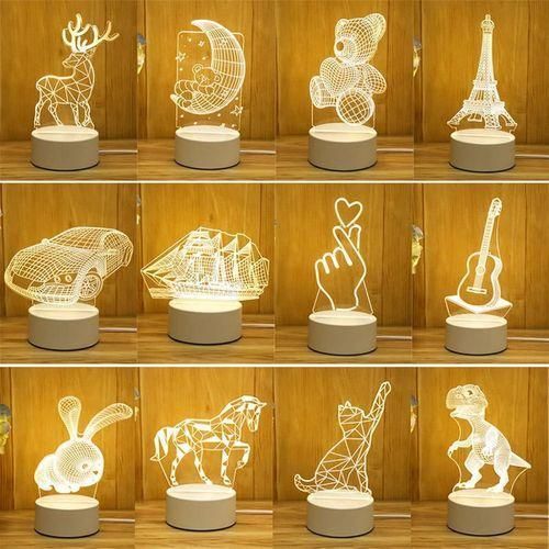 Generic Veilleuse 3D Lampe Acrylique LED - image 2