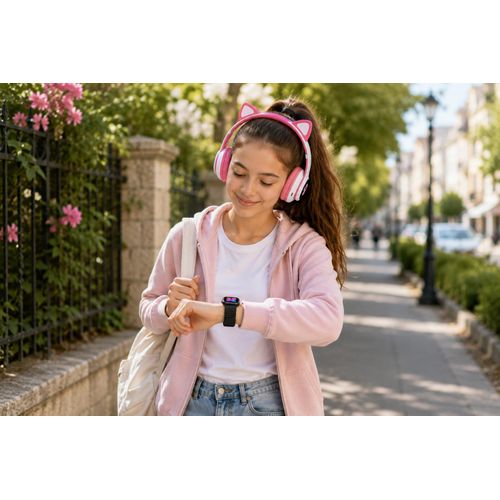 Generic Montre Connectée + Casque Bluetooth Chat Rose 2 en 1 - image 5