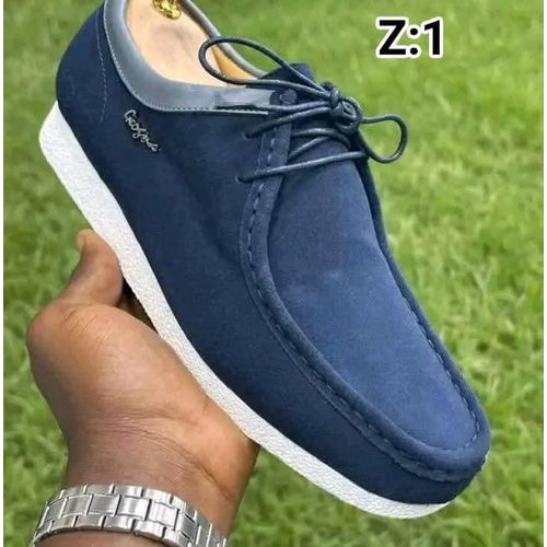 product_image_name-Geogra-Chaussures Homme en Cuir Daim avec Lacets BLEU – Style Élégant et Confort Durable -1
