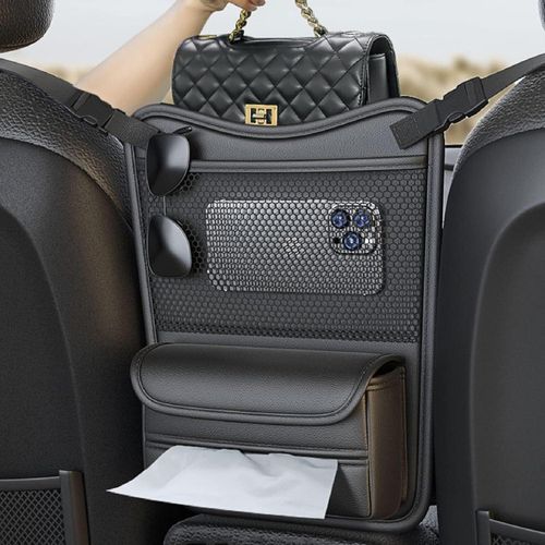 product_image_name-Generic-Organisateur de siège arrière de voiture double face, sac de rangement suspendu de grande capacité avec barrière pour animaux domestiques, porte-gobelets, support de mouchoirs et table pour la sécurité intérieure de l'auto-1